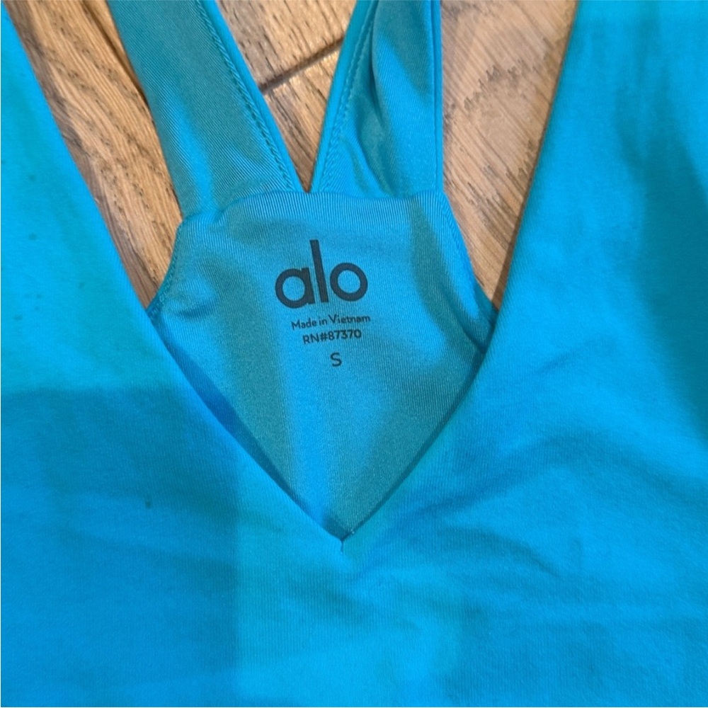 ALO Yoga Turquoise Sports Bra - Picture 2 of 4